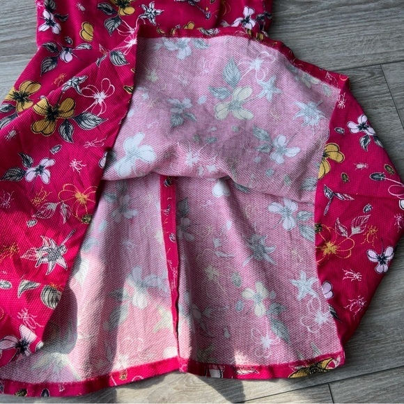 Yumi Sleeveless Floral Casual DARK PINK SKATER DRESS - Picture 9 of 14